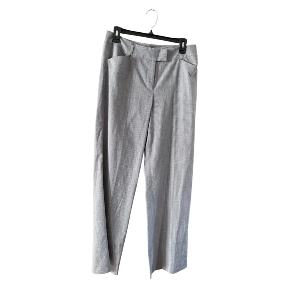 Women's Unbranded Grey & White Patterned Trousers US 6 - Picture 9 of 10